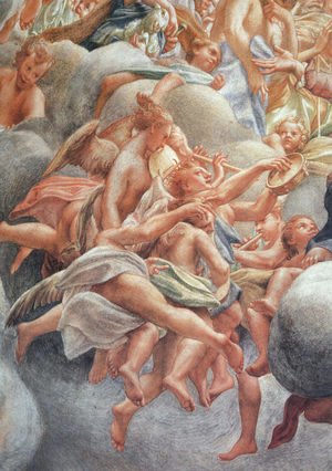 Correggio (Antonio Allegri) - Assumption of the Virgin, detail of angelic musicians