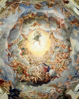 Correggio (Antonio Allegri) - Assumption of the Virgin, from the ceiling of the dome, 1526-30