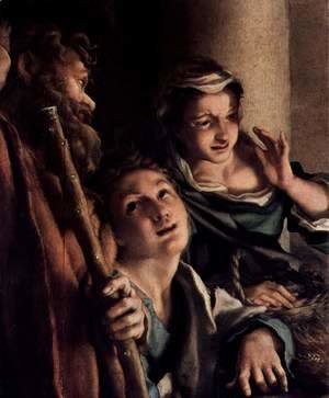 Correggio (Antonio Allegri) - Adoration of the Shepherds (The Night), detail, shepherds