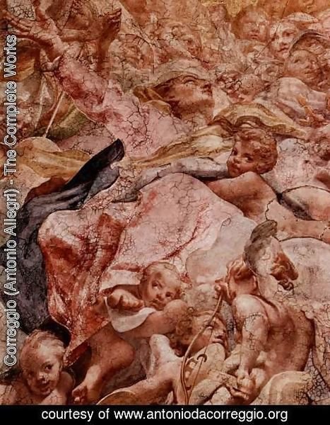 Correggio (Antonio Allegri) - Proclamation, detail Holy Virgin and Angels