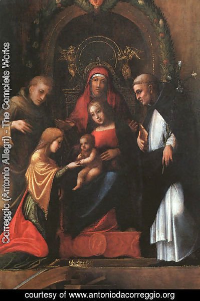 Correggio (Antonio Allegri) - The Mystic Marriage of St. Catherine-2 1510