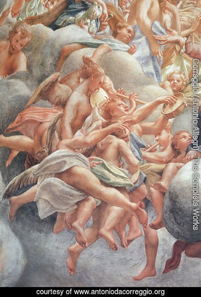 Assumption of the Virgin, detail of angelic musicians