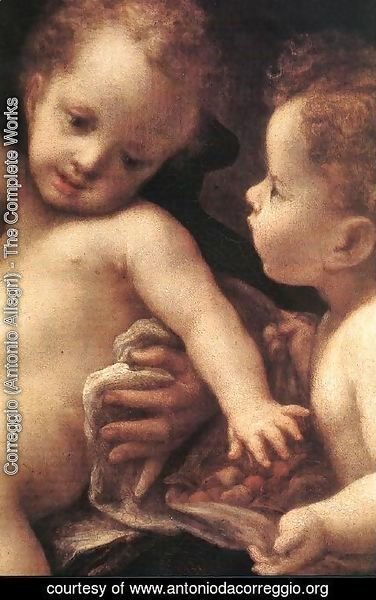 Correggio (Antonio Allegri) - Virgin and Child with an Angel (detail)