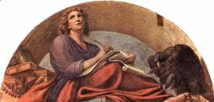 Correggio (Antonio Allegri) - Frescoes in the church of San Giovanni Evangelista in Parma, Bezel, scene of St. John the Evangelist