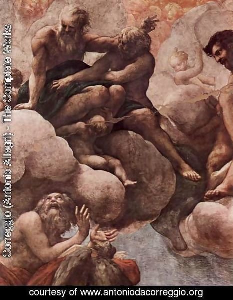 Correggio (Antonio Allegri) - Frescoes in the church of San Giovanni Evangelista in Parma, fresco dome, Scene, The Vision of St. John in Patmos, d