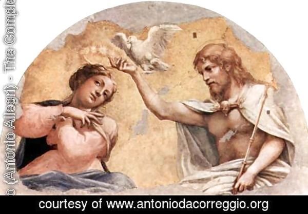 Correggio (Antonio Allegri) - Frescoes in the church of San Giovanni Evangelista in Parma, in the abse bezel, Marie's coronation scene, Fragment
