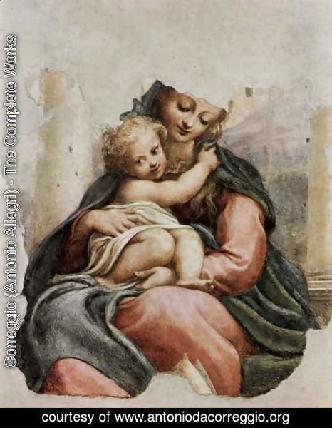 Correggio (Antonio Allegri) - Madonna della Scala, Fragment