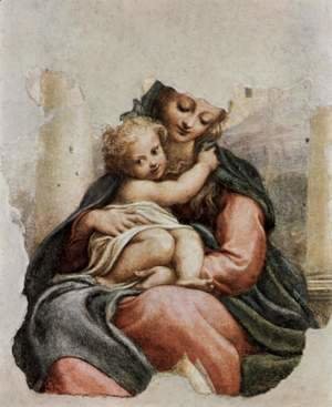 Correggio (Antonio Allegri) - Madonna della Scala, Fragment