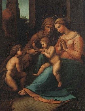 Correggio (Antonio Allegri) - The Madonna and Child with the Infant Saint John the Baptist and Saint Anne