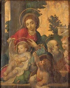 Correggio (Antonio Allegri) - The Holy Family with the Infant Saint John the Baptist